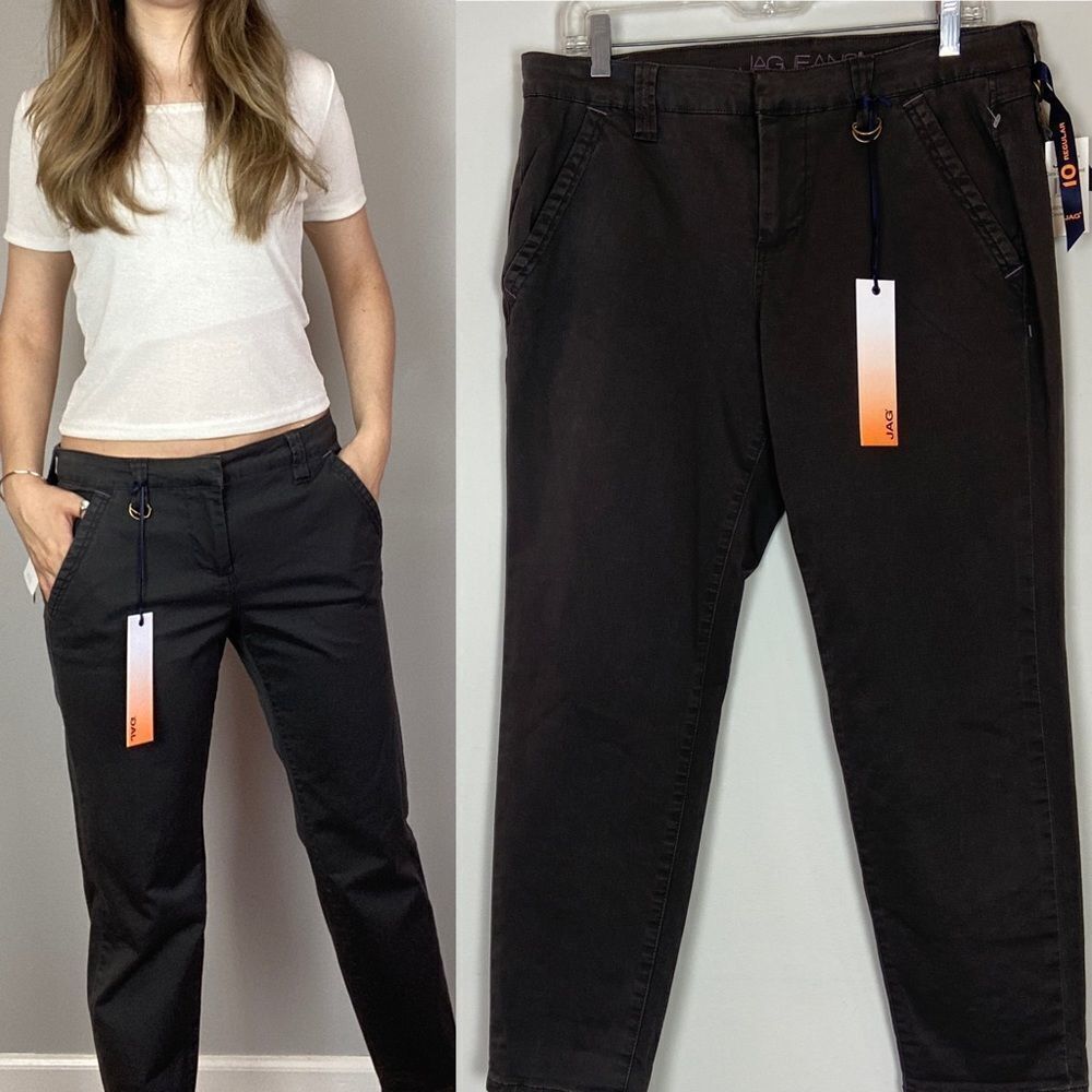NWT JAG Jeans Grey Relaxed Boyfriend Fit. Size 10 Straight Leg.
